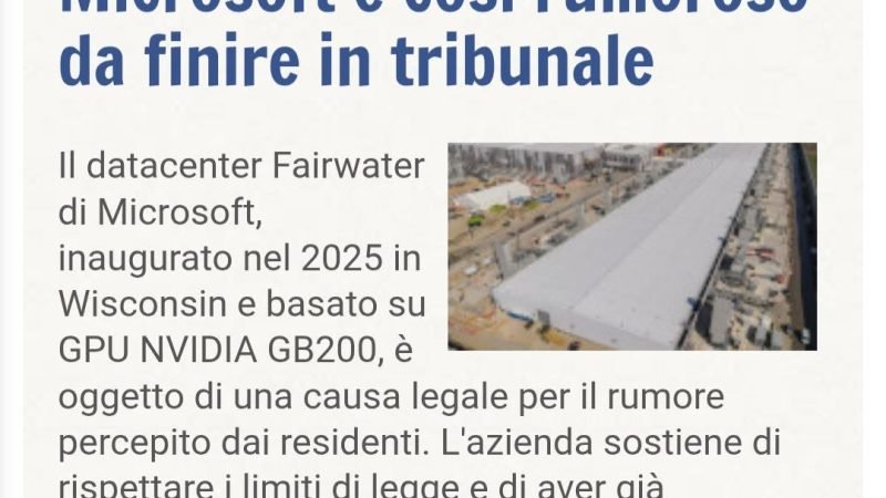 Ecco un'altra info. (e di rumore ne abbiamo già abbastanza)