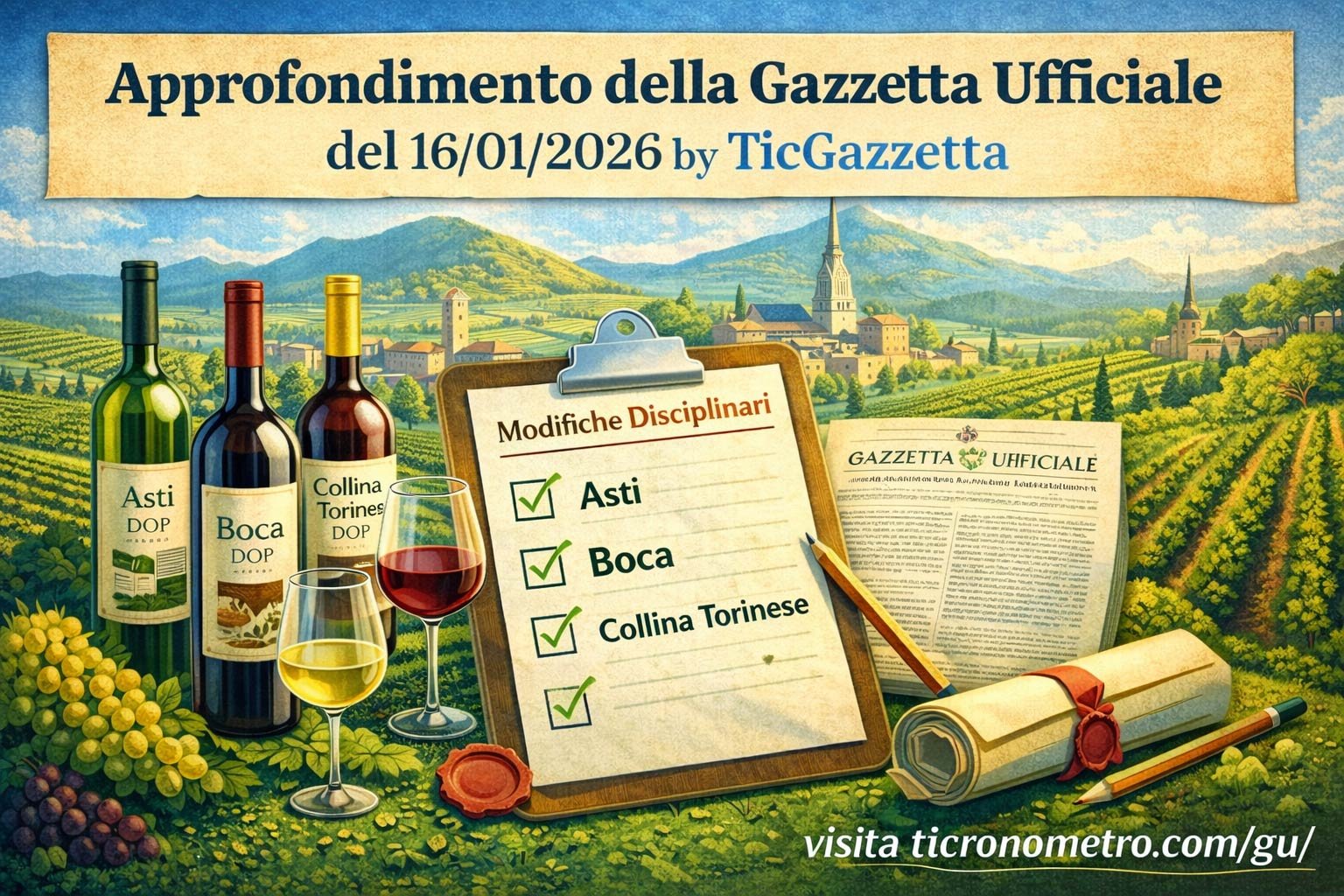 Vini DOP italiani: il Ministero propone modifiche ai disciplinari per Asti, Boca e Collina Torinese