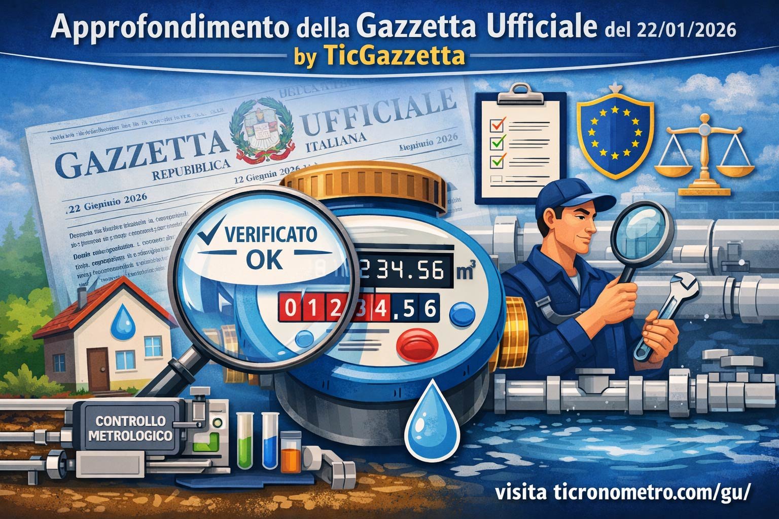 Nuove regole per la verifica dei contatori dell’acqua – Cosa cambia e cosa significa per cittadini e gestori
