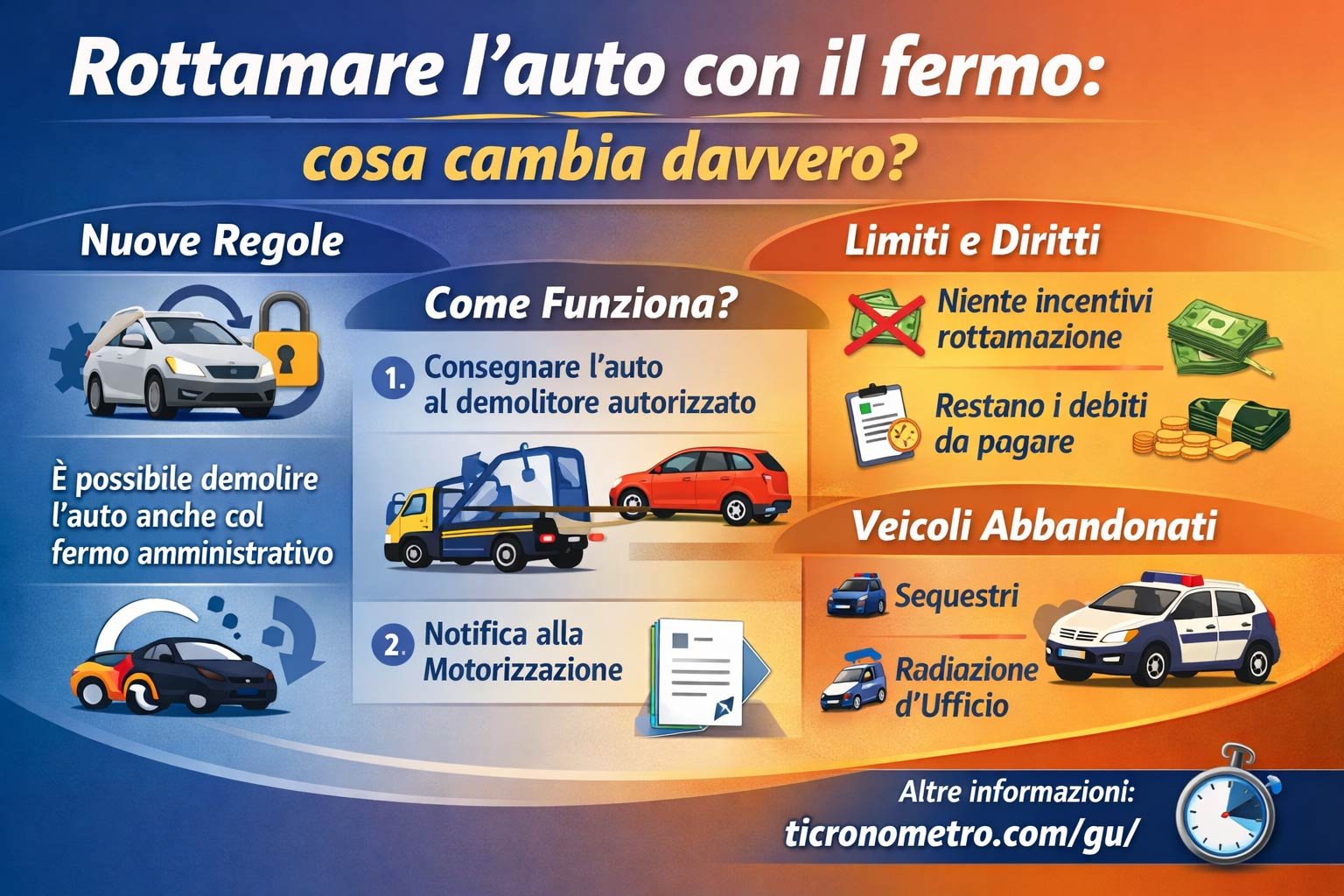 Rottamare l’auto con il fermo: cosa cambia davvero?