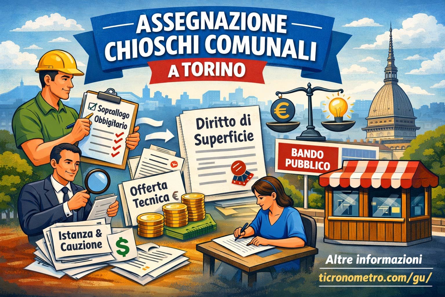Torino mette a gara 31 chioschi: ecco come partecipare senza errori