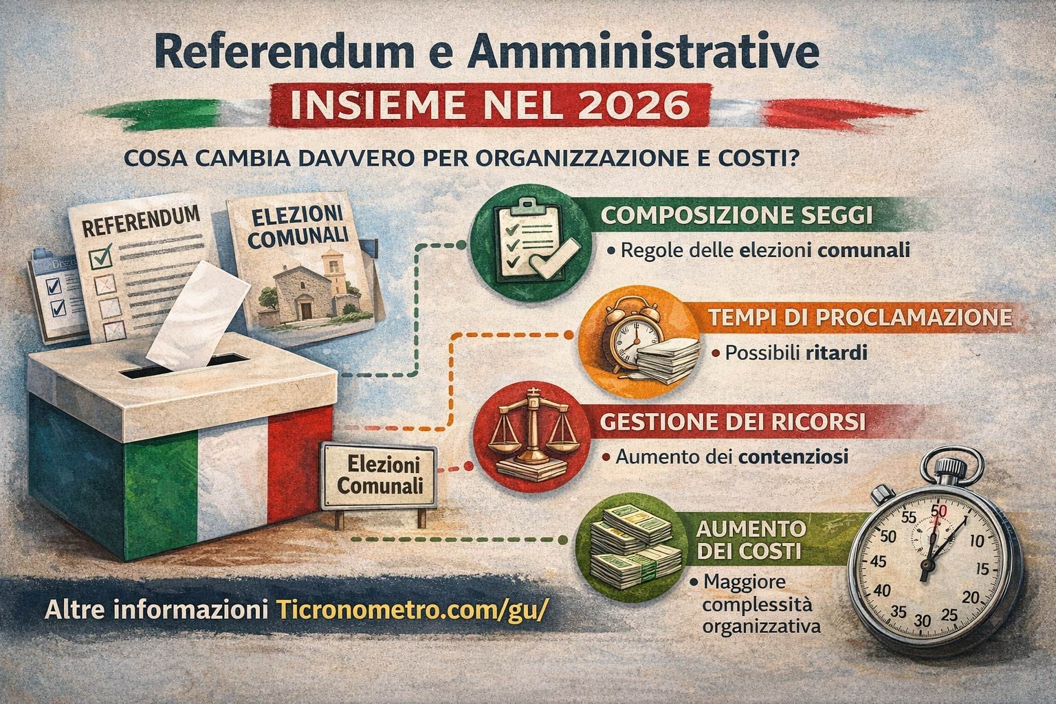 Referendum e amministrative nello stesso giorno: cosa cambia davvero tra organizzazione, tempi e costi