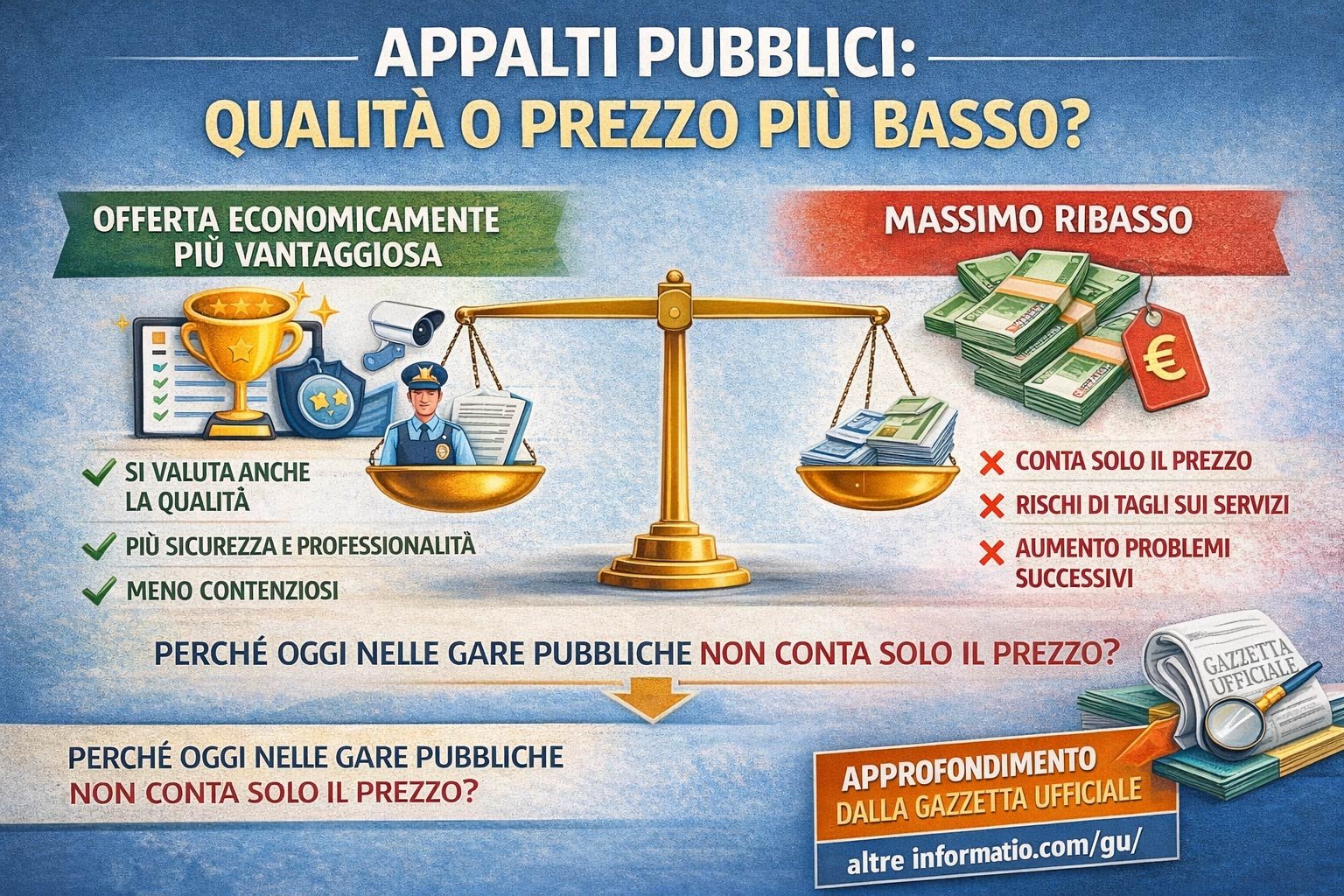 Offerta economicamente più vantaggiosa vs massimo ribasso: cosa cambia davvero negli appalti pubblici