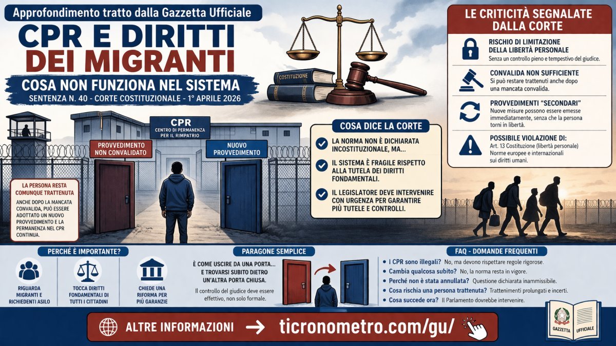 CPR e diritti dei migranti: cosa non funziona davvero (Analisi della Sentenza n. 40 – Corte Costituzionale)