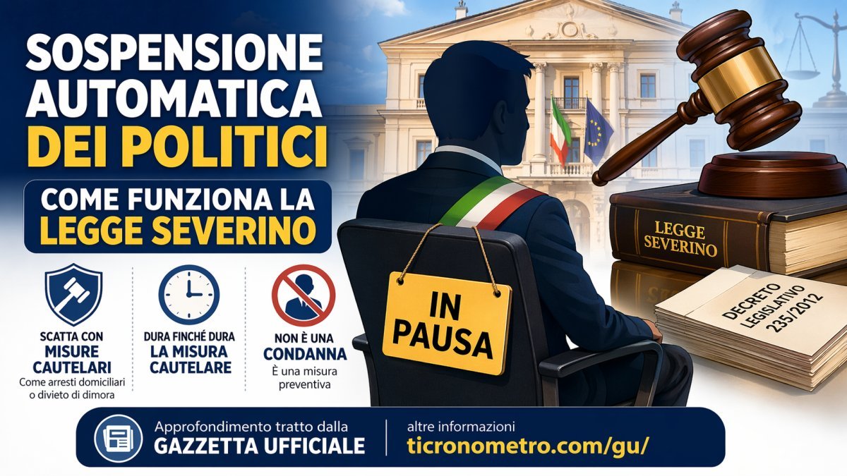 Sospensione automatica dei politici: come funziona davvero la Legge Severino