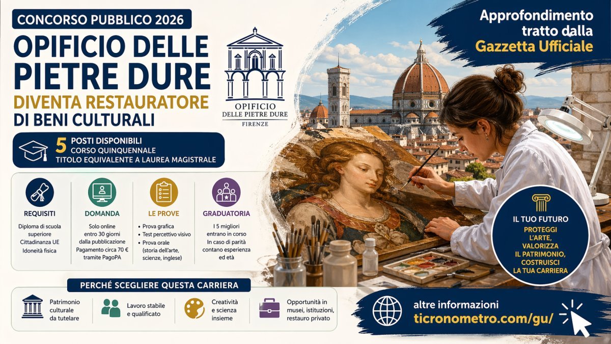 Concorso Opificio delle Pietre Dure 2026: come diventare restauratore di beni culturali