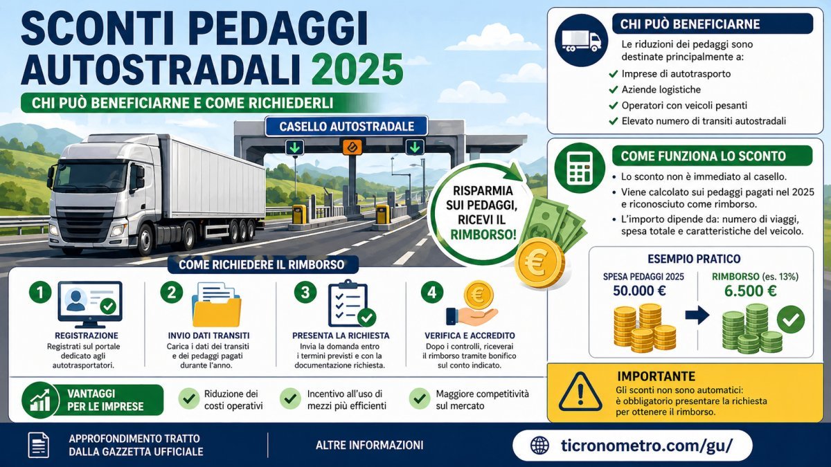 Sconti pedaggi autostradali 2025: chi può ottenerli e come richiedere i rimborsi