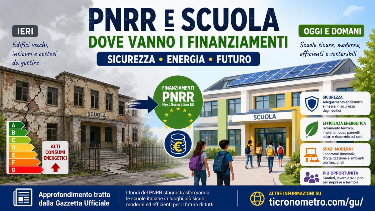 PNRR e scuole: come vengono spesi i fondi per sicurezza, energia e nuovi edifici