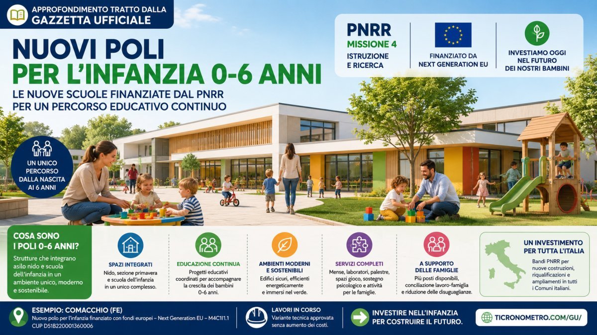 Cos’è un polo per l’infanzia 0-6 anni: come funzionano le nuove scuole finanziate dal PNRR
