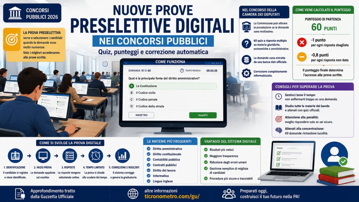 Come funzionano le nuove prove preselettive digitali nei concorsi pubblici 2026