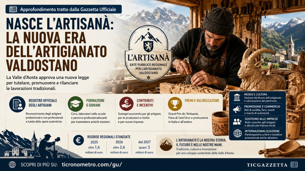 Valle d’Aosta, nasce L’Artisanà: nuova legge per salvare e rilanciare l’artigianato tradizionale