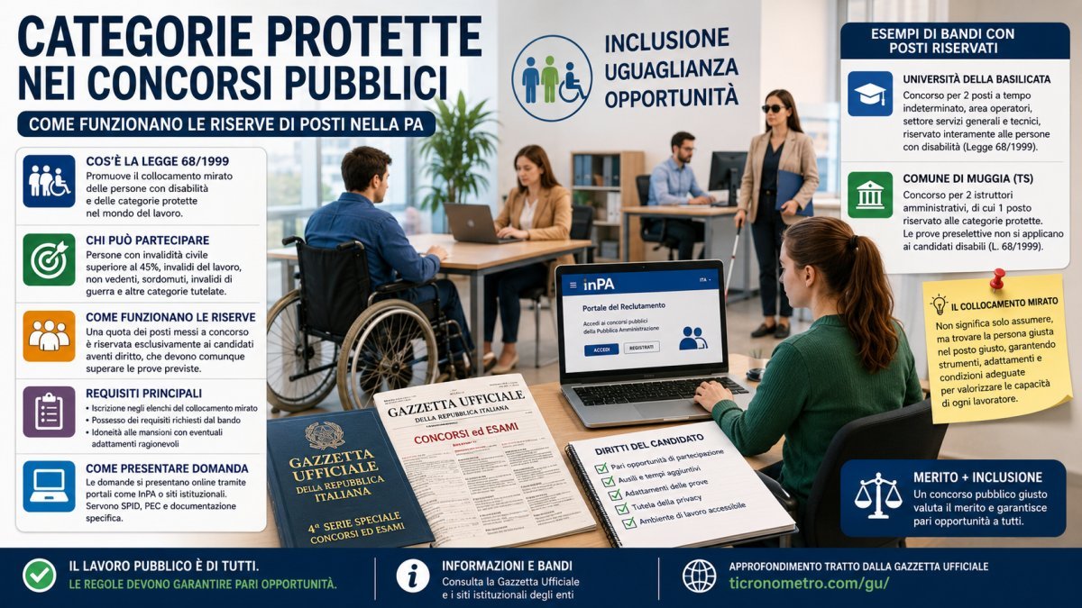 Categorie protette nei concorsi pubblici: come funzionano le riserve di posti della legge 68/1999