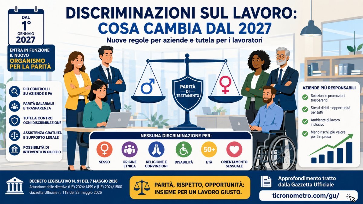 Discriminazioni sul lavoro: cosa cambia dal 2027 per aziende e dipendenti