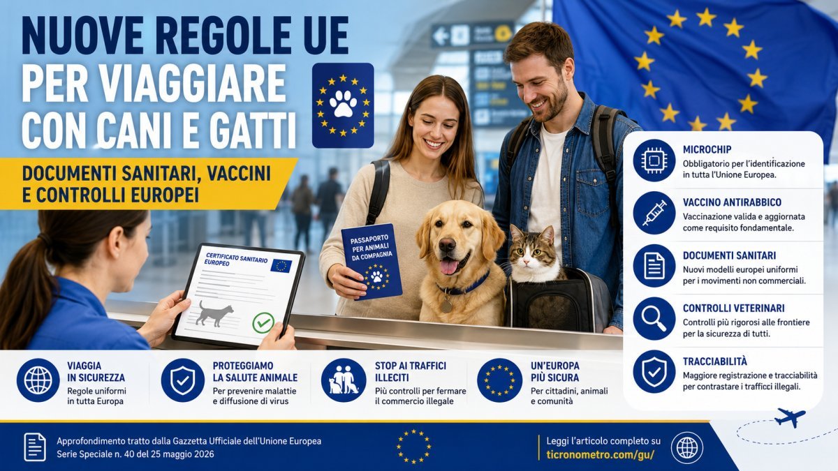 Nuove regole UE per viaggiare con cani e gatti: documenti, vaccini e controlli 2026