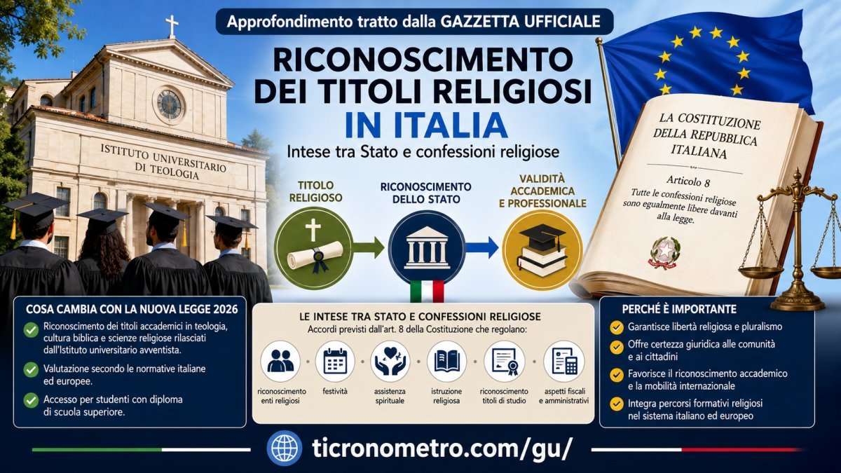 Titoli di studio religiosi: come funziona il riconoscimento in Italia dopo la nuova legge 2026
