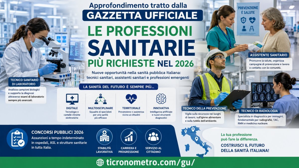 Professioni sanitarie più richieste nel 2026: boom di concorsi per tecnici sanitari e assistenti ASL