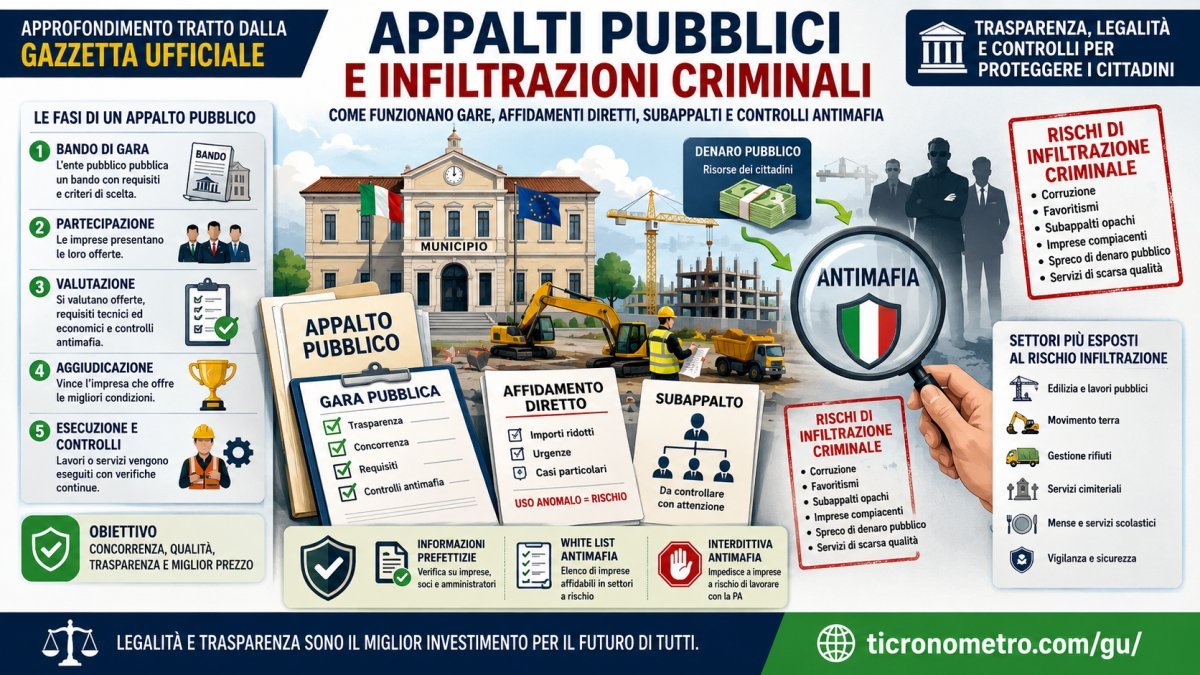 Appalti pubblici e infiltrazioni mafiose: come funzionano gare, affidamenti diretti e controlli antimafia