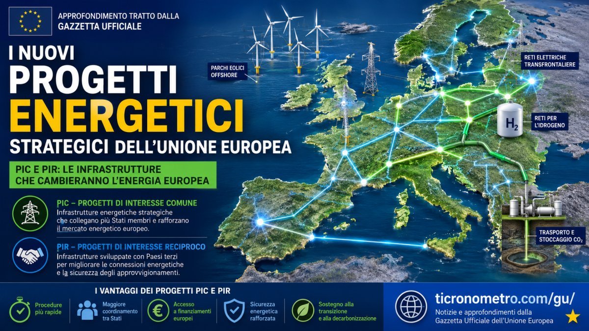 Nuovi Progetti Energetici Strategici UE 2026: cosa sono i PIC e i PIR e perché cambieranno l'Europa