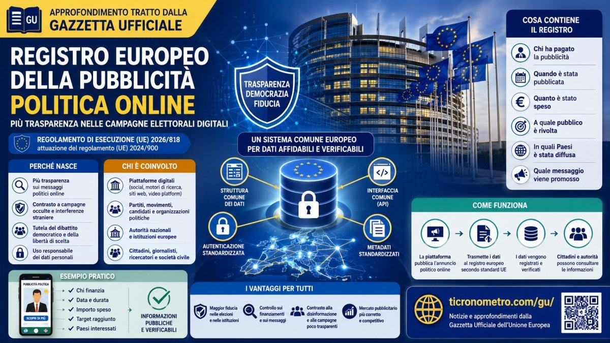Registro Europeo della Pubblicità Politica Online: come funzionerà il nuovo sistema di trasparenza UE