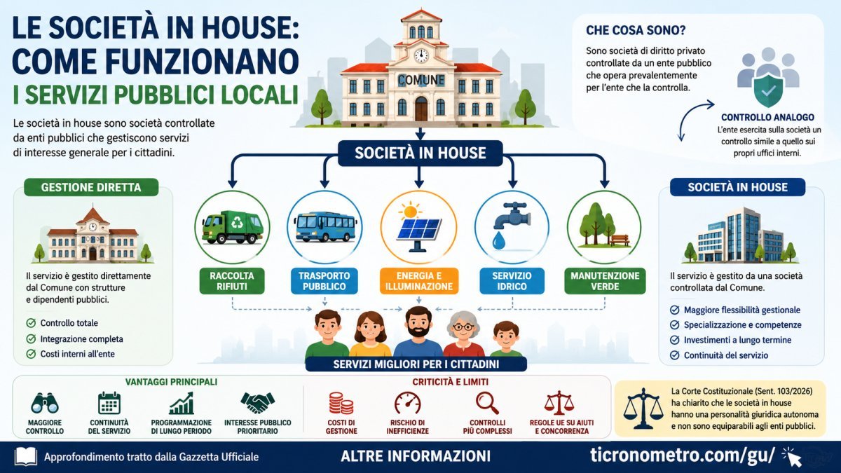 Società in House: cosa sono, come funzionano e perché la Corte Costituzionale le distingue dai Comuni