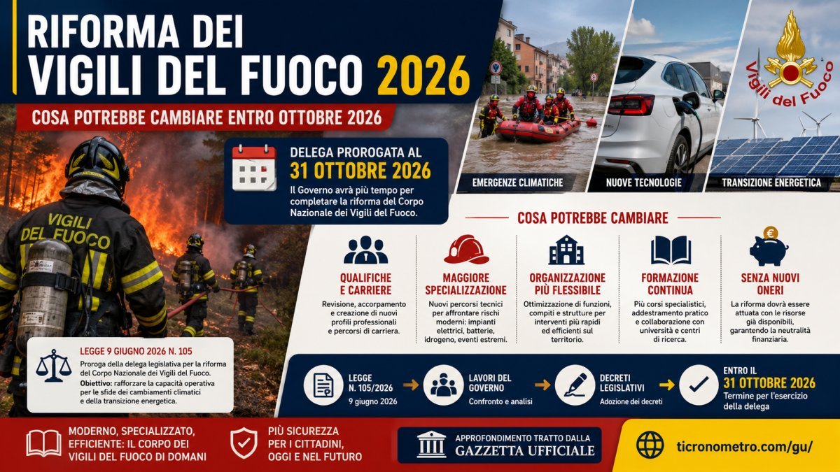 Riforma dei Vigili del Fuoco 2026: quali cambiamenti potrebbero arrivare entro il 31 ottobre