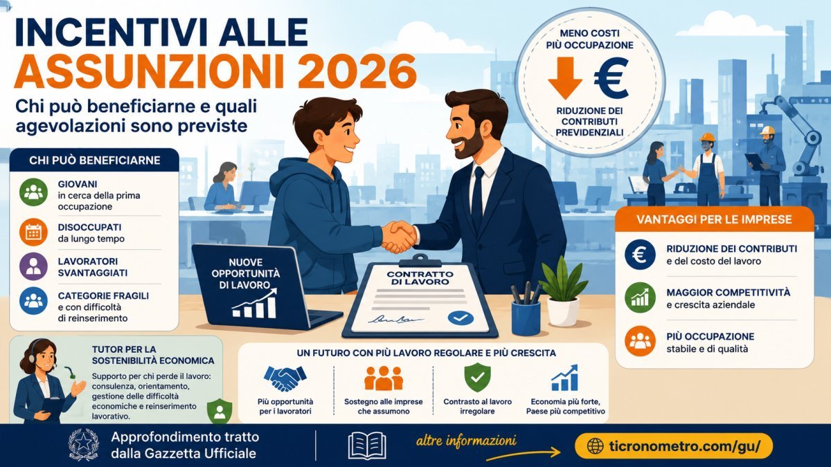 Incentivi alle assunzioni 2026: chi può ottenerli e quali agevolazioni sono previste