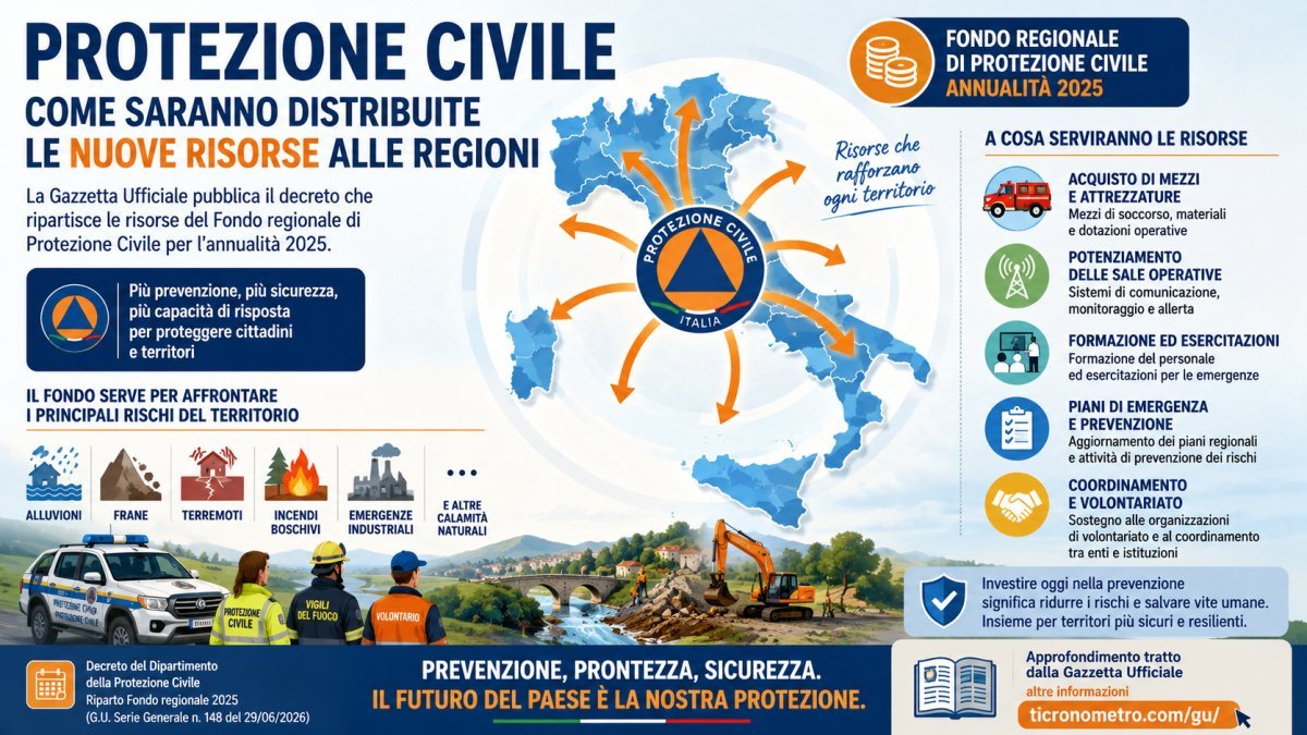 Protezione Civile: come saranno distribuite le nuove risorse del Fondo regionale alle Regioni