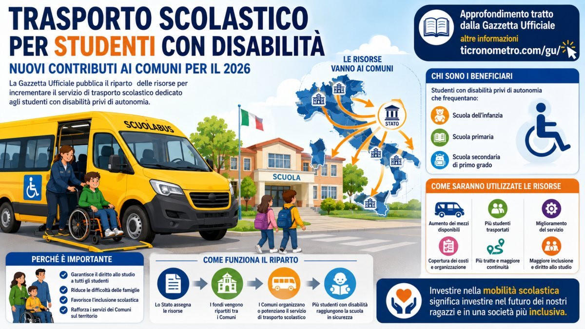 Studenti con disabilità: come saranno assegnati i nuovi contributi per il trasporto scolastico nel 2026