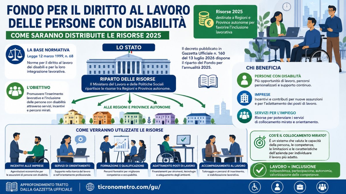 Fondo per il diritto al lavoro delle persone con disabilità: come saranno distribuite le risorse 2025