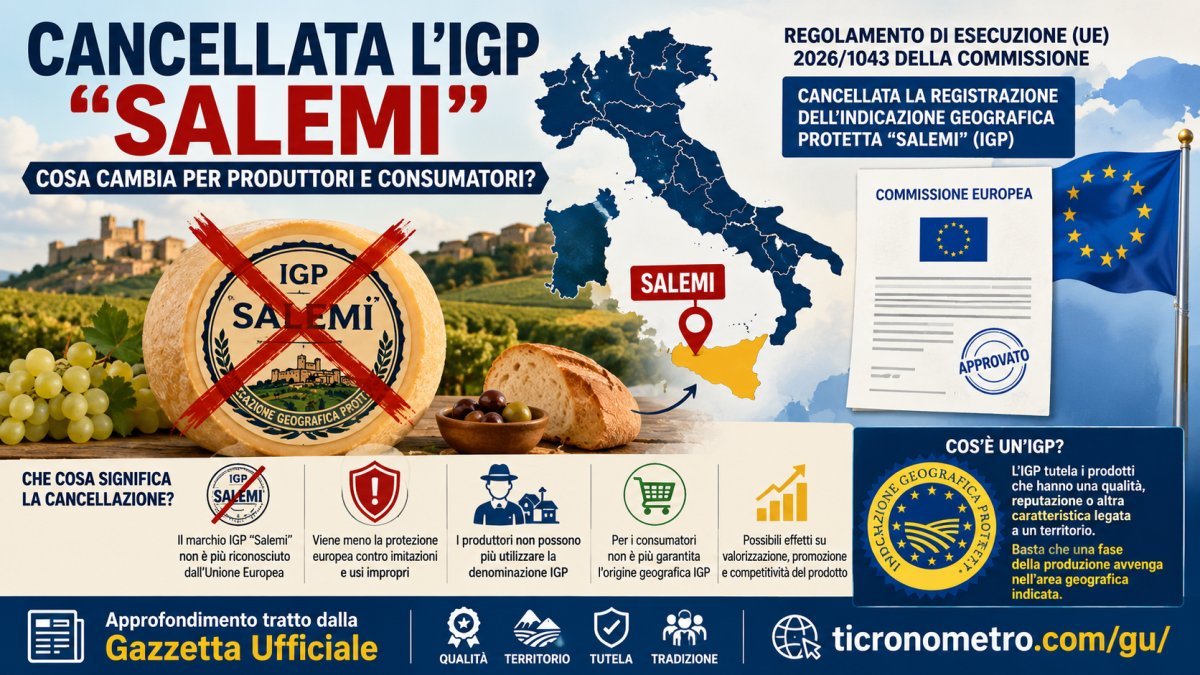 Cancellata l'IGP "Salemi": cosa significa la decisione dell'Unione Europea e quali effetti può avere