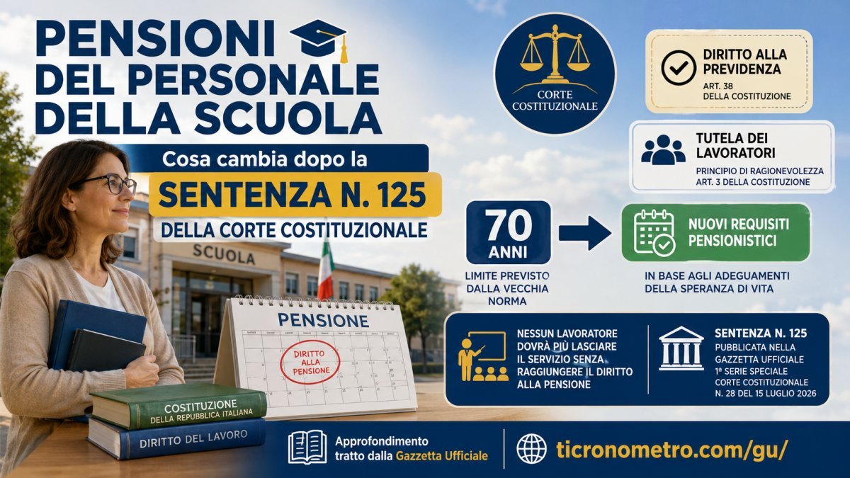 Pensioni del personale della scuola: cosa cambia dopo la sentenza n. 125 della Corte Costituzionale
