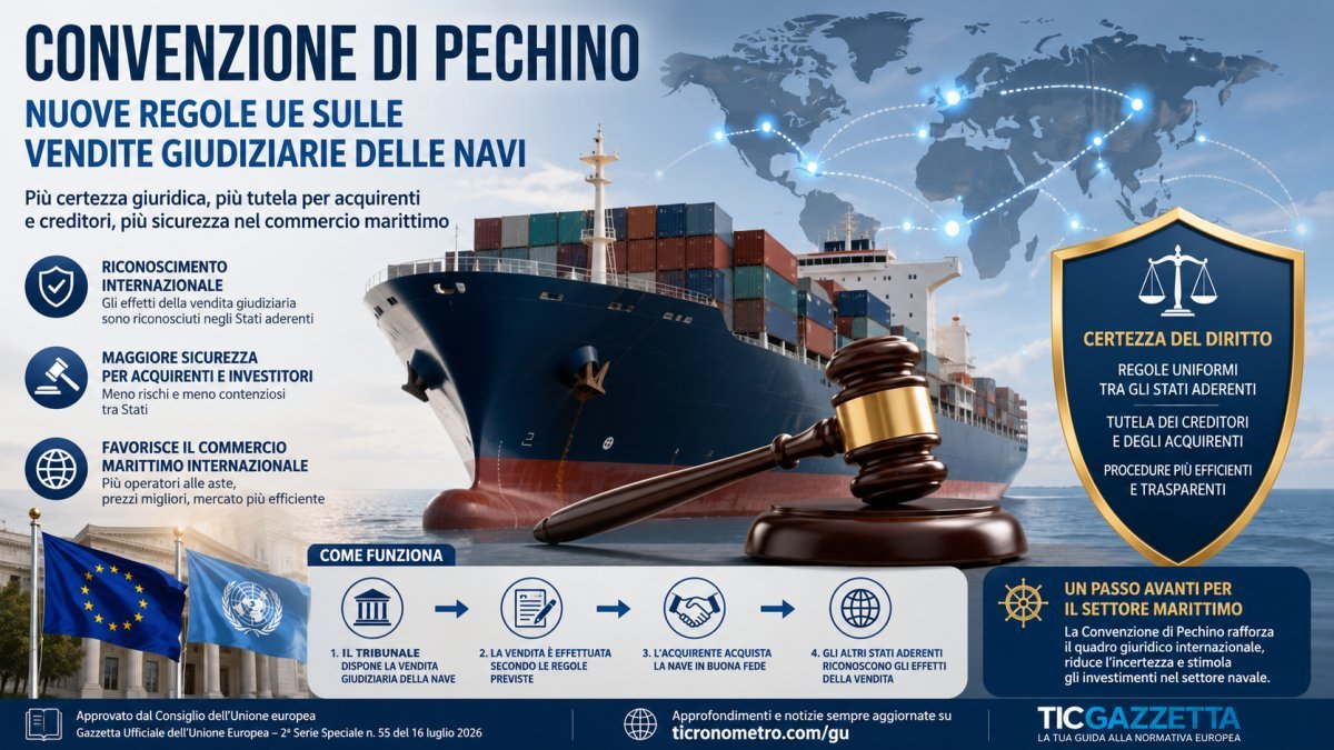 Convenzione di Pechino: come cambiano le vendite giudiziarie delle navi con le nuove regole dell'Unione Europea