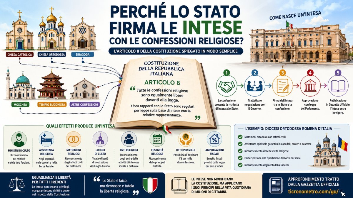 Articolo 8 della Costituzione: perché lo Stato firma le Intese con le confessioni religiose