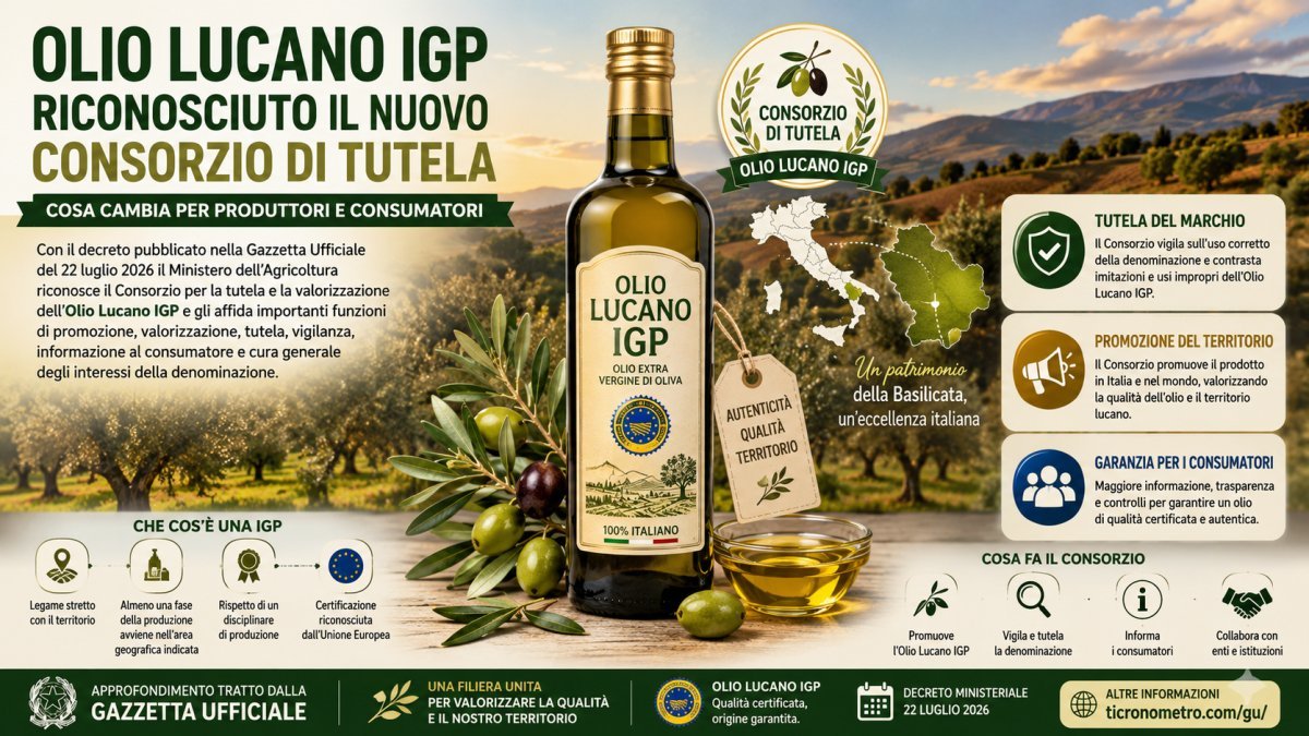 Olio Lucano IGP: riconosciuto il nuovo Consorzio di tutela, cosa cambia per produttori e consumatori