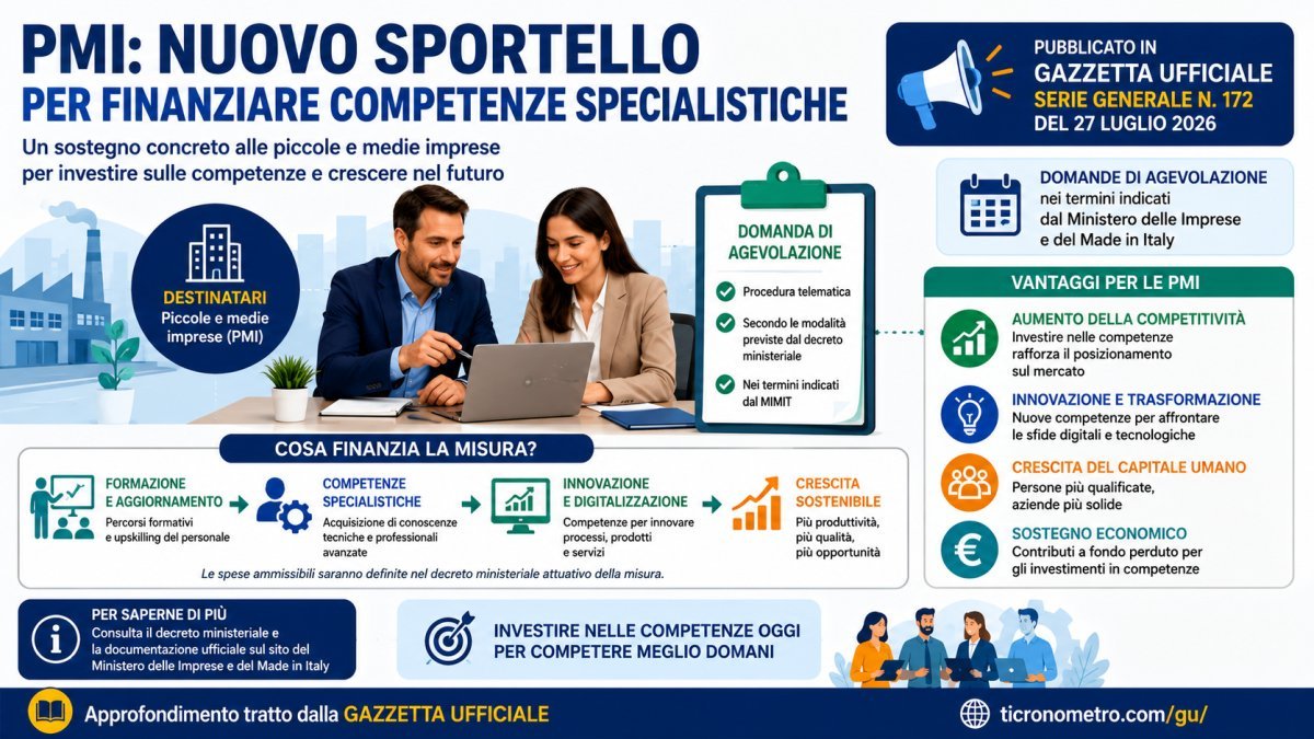 PMI: nuovo sportello per finanziare competenze specialistiche, chi può presentare domanda e cosa prevede la misura