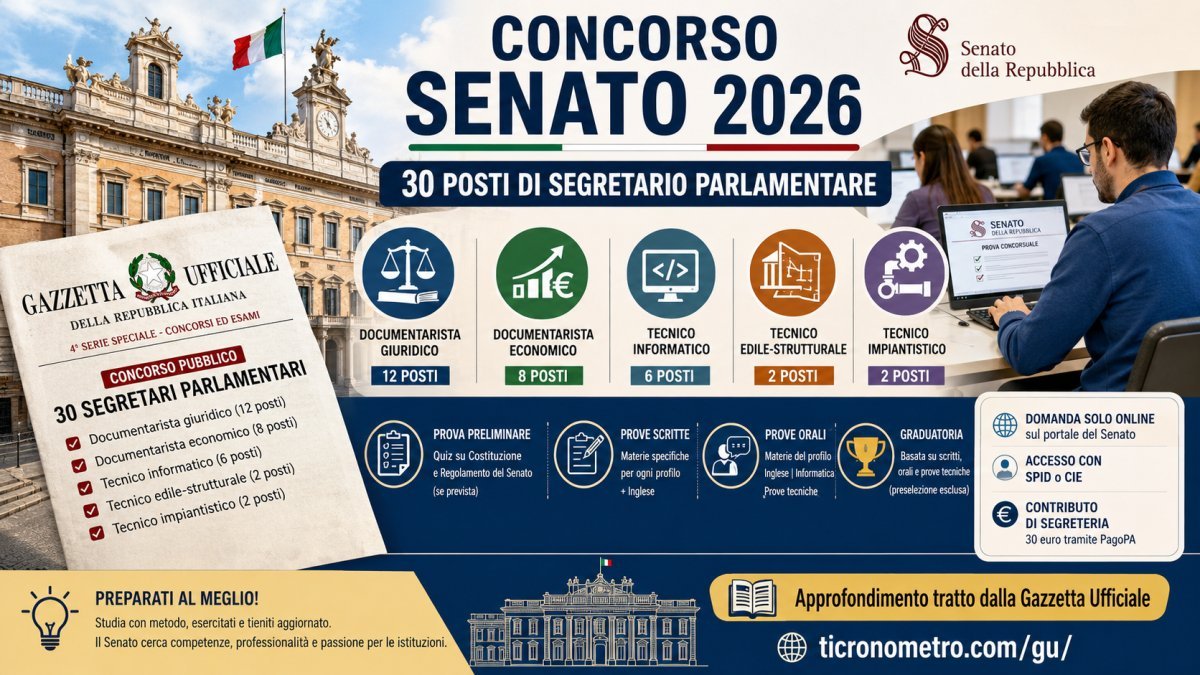 Concorso Senato 2026: requisiti, prove d'esame, profili richiesti e come prepararsi