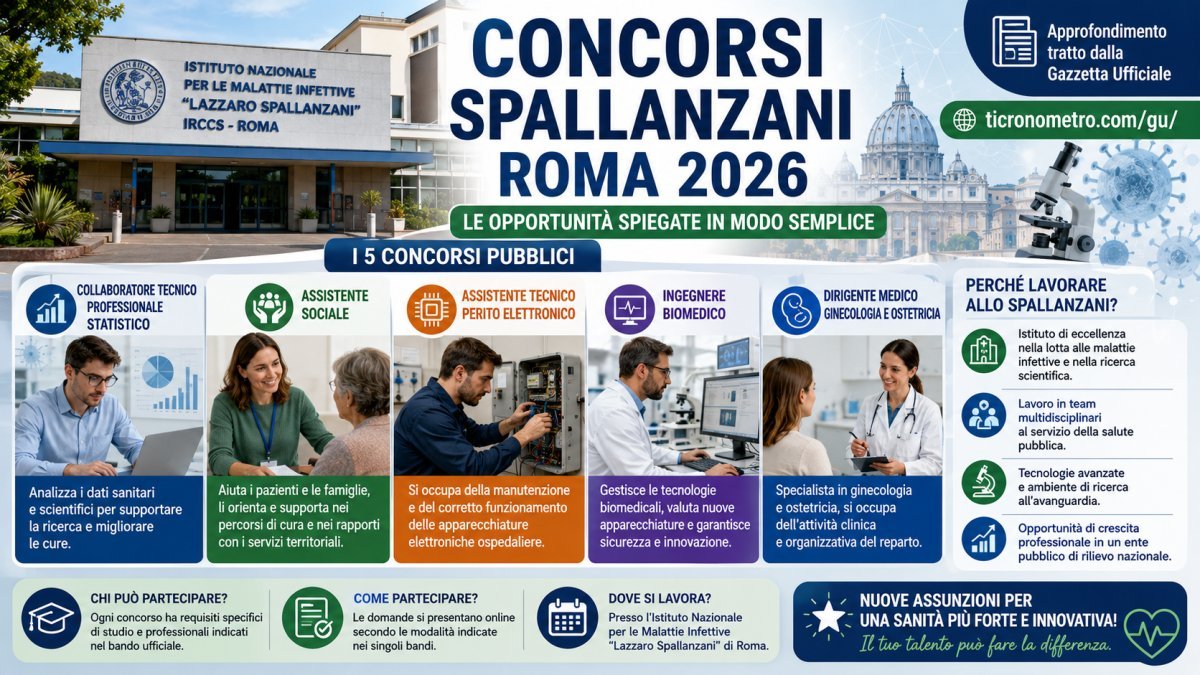 Concorsi Spallanzani Roma 2026: tutti i bandi spiegati in modo semplice