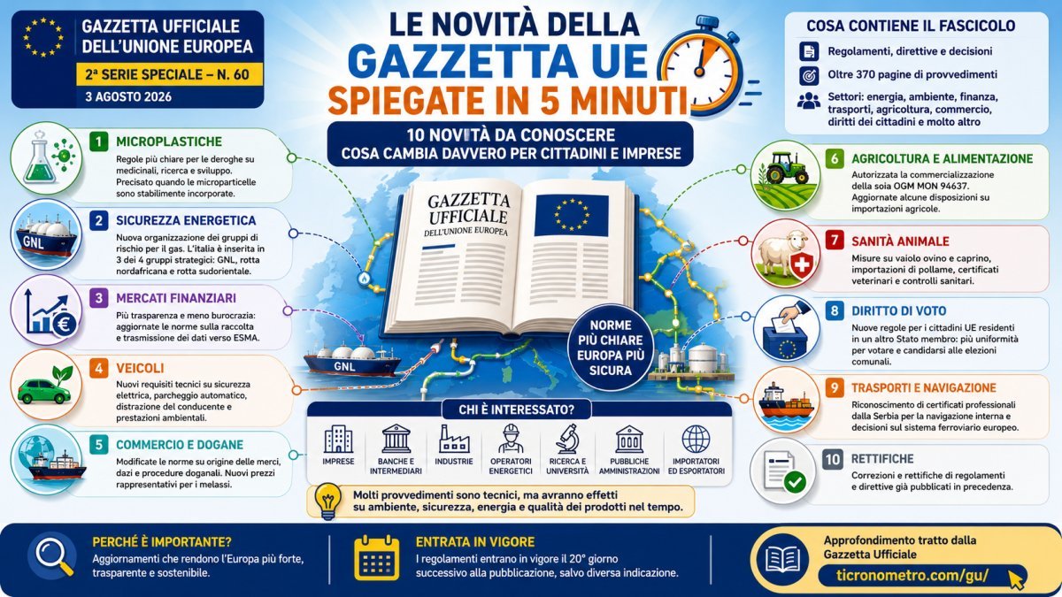 Le novità della Gazzetta Ufficiale UE n. 60/2026 spiegate in 5 minuti: cosa cambia davvero per cittadini e imprese