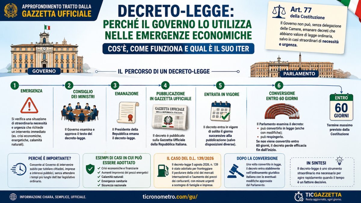 Cos'è un decreto-legge e perché il Governo lo usa nelle emergenze economiche: guida semplice
