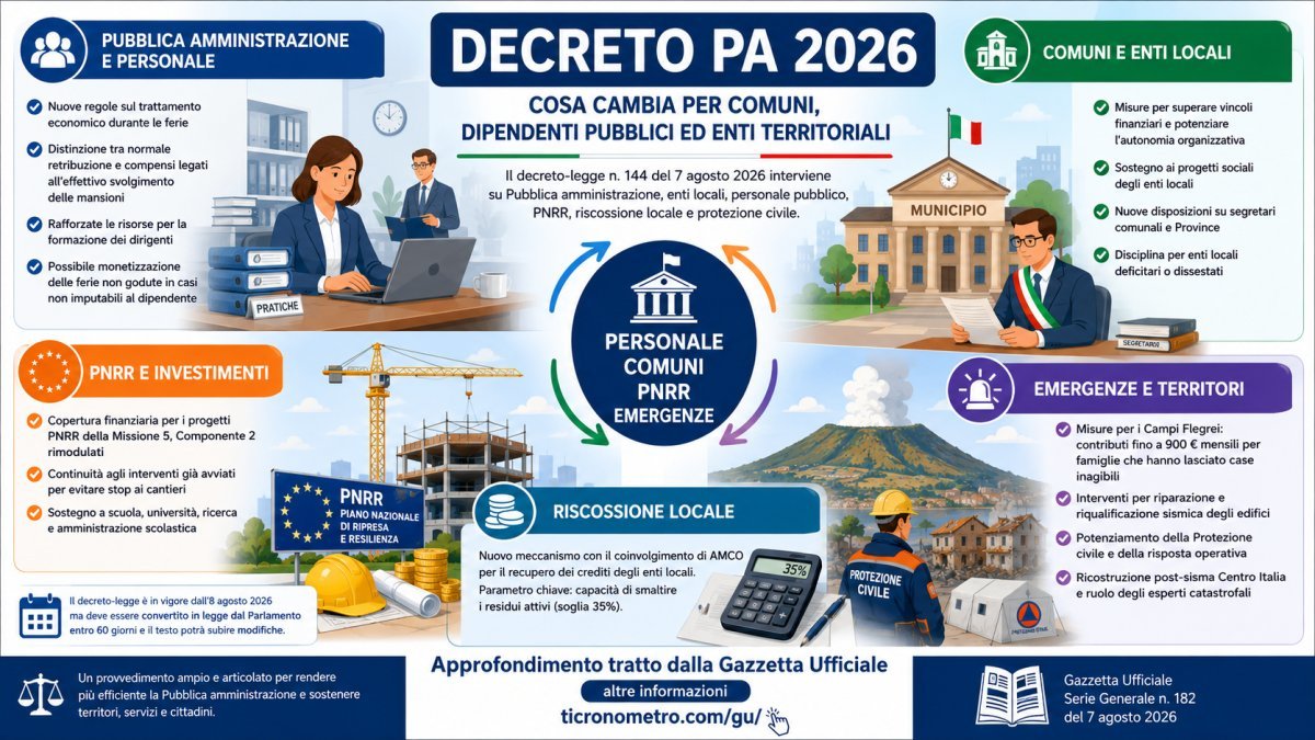 Decreto PA 2026: cosa cambia per Comuni, dipendenti pubblici, PNRR e protezione civile