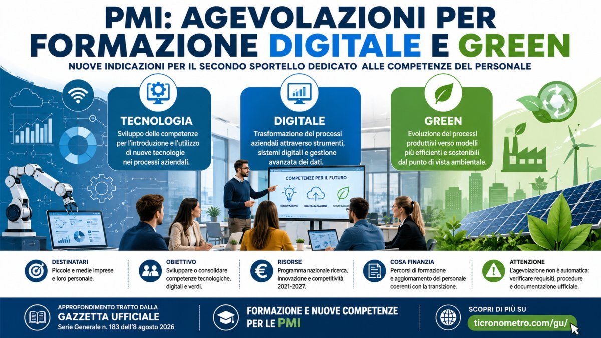 Formazione PMI 2026: agevolazioni per competenze digitali, tecnologiche e green, cosa prevede il nuovo sportello