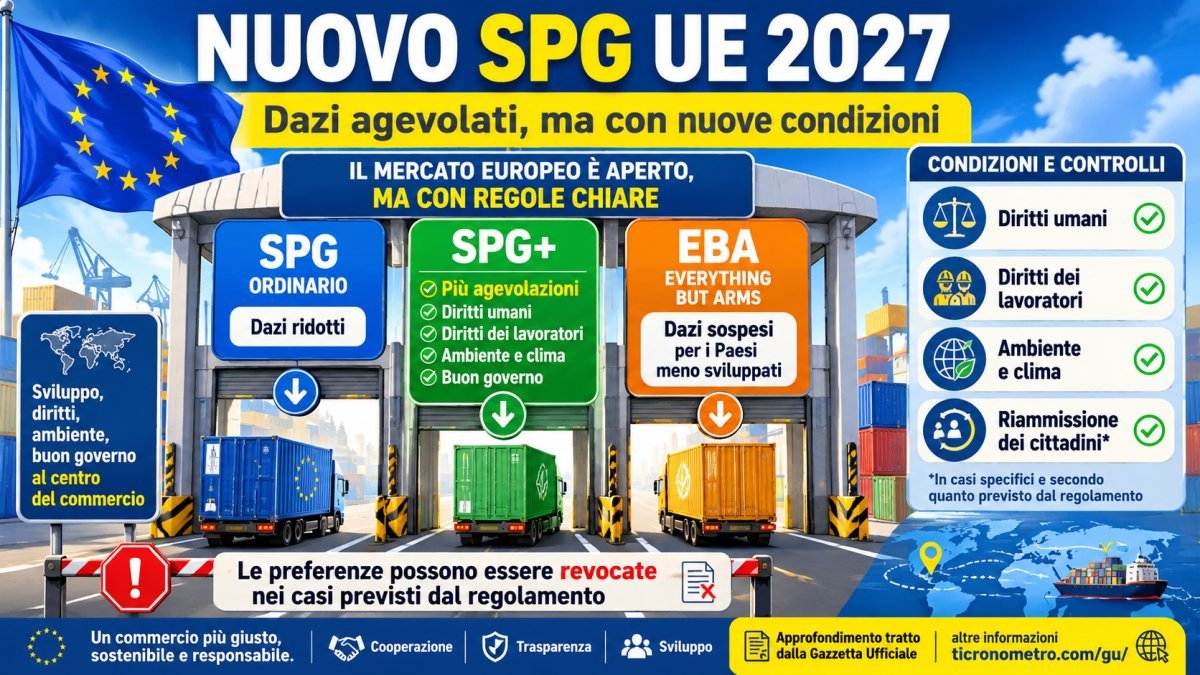 Nuovo SPG UE 2027: dazi agevolati legati a diritti umani, ambiente e migrazione