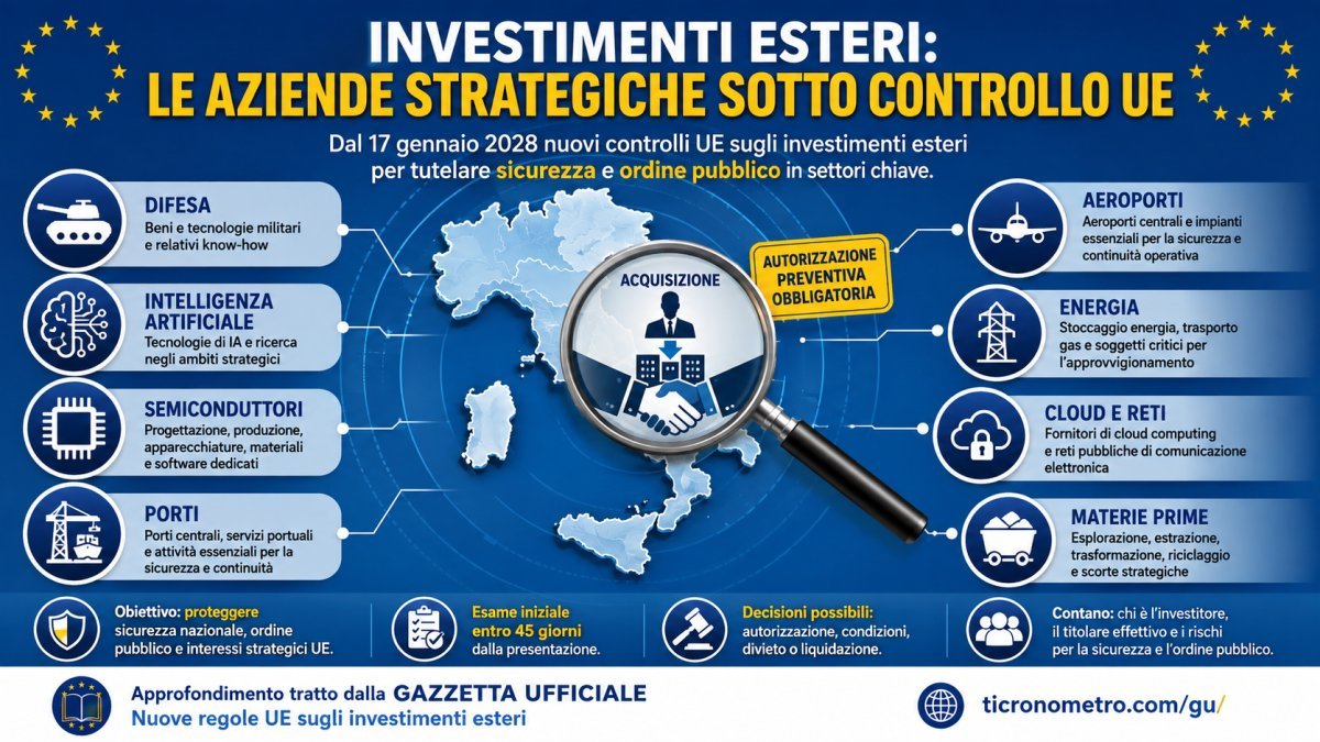 Investimenti esteri, nuovi controlli UE dal 2028: quali aziende italiane saranno coinvolte