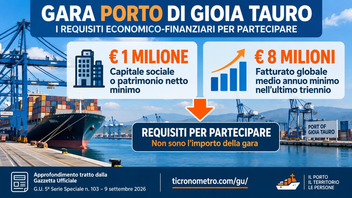 Gara Porto di Gioia Tauro: perché sono richiesti 1 milione di patrimonio e 8 milioni di fatturato