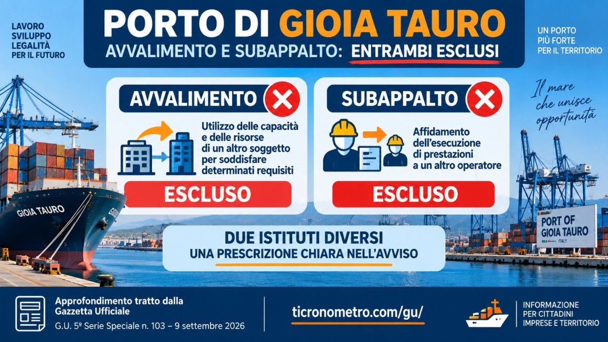 Porto di Gioia Tauro, avvalimento e subappalto esclusi: cosa significa per le imprese