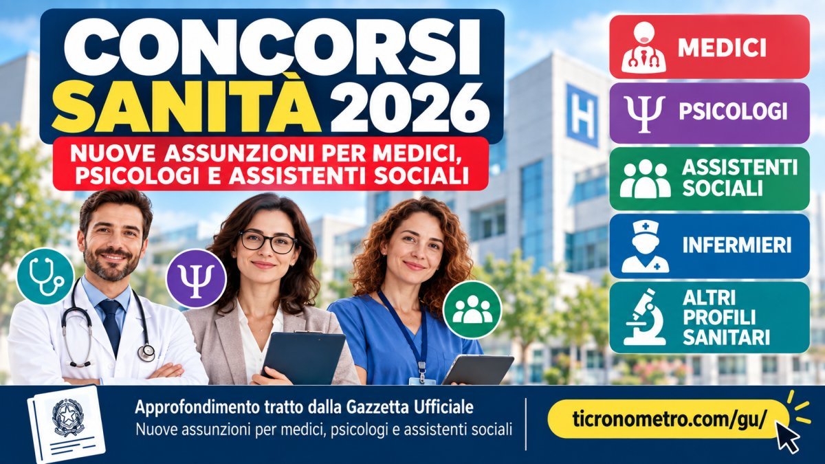 Concorsi sanità 2026: nuove assunzioni per medici, psicologi e assistenti sociali