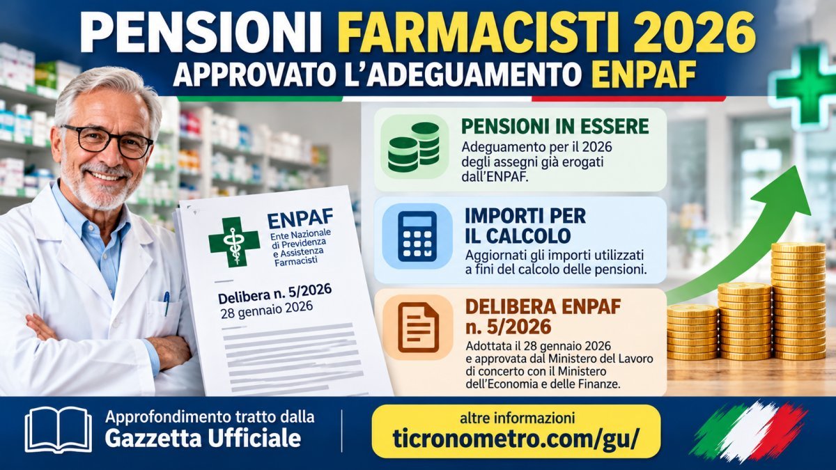 Pensioni farmacisti 2026, approvato l’adeguamento ENPAF: cosa cambia e chi è interessato