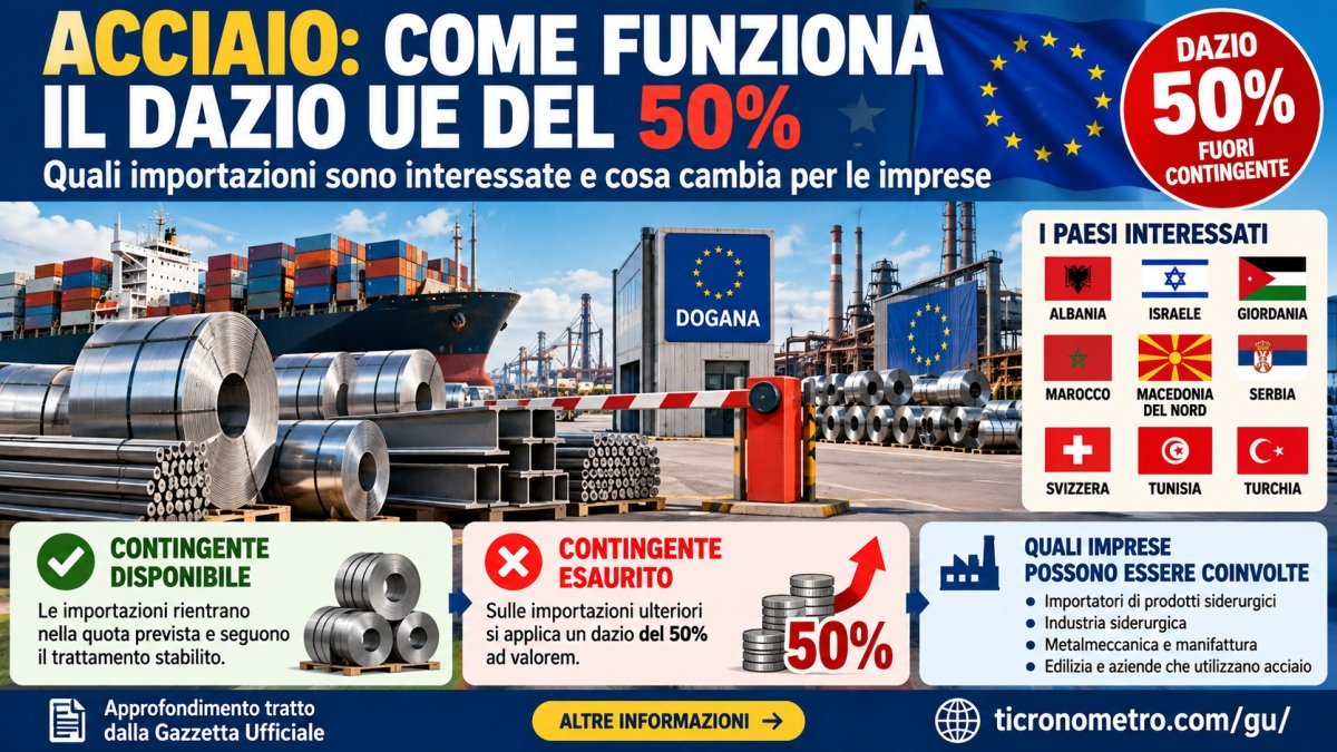 Acciaio, dazio UE del 50%: come funziona, quali Paesi riguarda e chi rischia di pagare di più