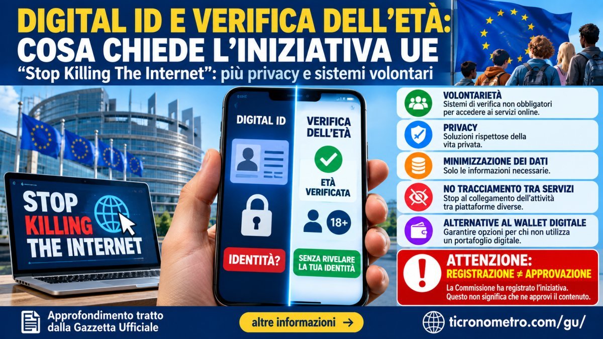 No Digital ID e verifica dell'età online: cosa chiede “Stop Killing The Internet” e cosa ha deciso l'UE
