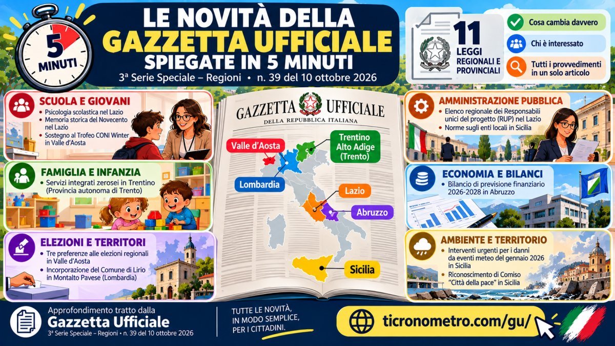 Gazzetta Ufficiale 10 ottobre 2026: tutte le novità spiegate in 5 minuti
